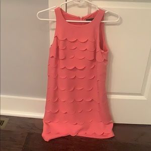 Coral scalloped dress